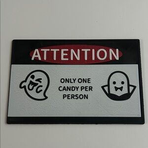 Halloween Attention Sign - Black and Red
